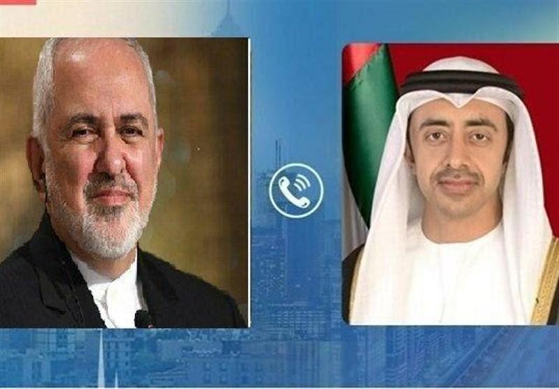 گفتگوی ظریف با وزیر خارجه امارات درباره تحولات منطقه ای