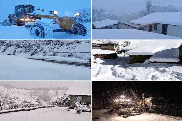 50 روستای املش درگیر برف هستند، راه های اصلی باز است