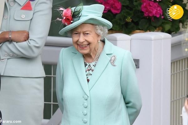 (تصاویر) حضور ملکه انگلیس در مسابقه اسب دوانی