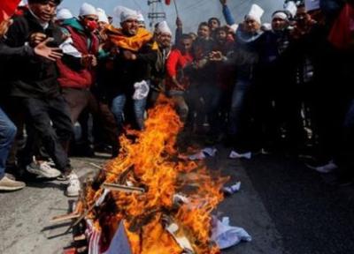 زد و خورد شدید پلیس نپال با معترضان به یاری اقتصادی دولت آمریکا