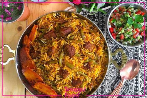 طرز تهیه لوبیا پلو با گوشت تکه ای رستورانی